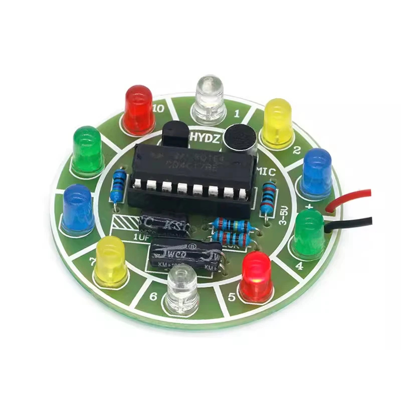 Diy Electronics Lab - CD4017 다채로운 음성 제어 회전 LED