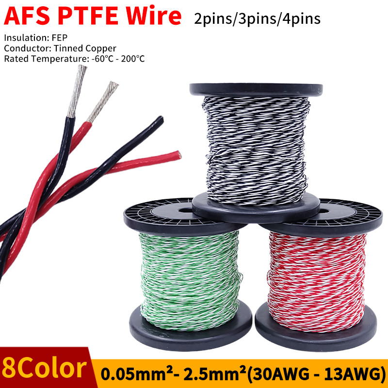 Diy Electronics Music - PTFE 와이어 AFS200 2핀 26/25/24/22/20/18/17/15/13AWG FEP