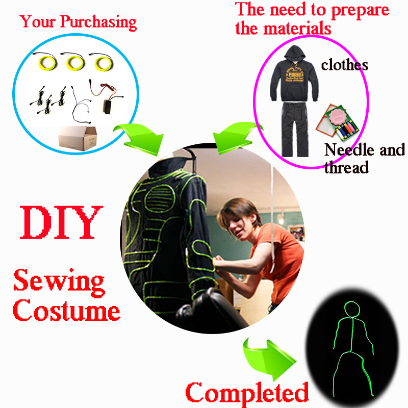 코스프레 성냥개비맨 의상 DIY 발광 의상 재료 전자  - Diy Electronics Wire 리뷰 및 가격