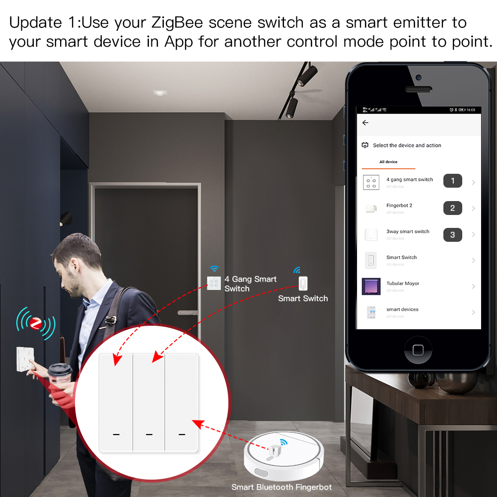 MOES Tuya ZigBee 씬 스위치 무선 푸시 버 - Push Button Tactile 리뷰 및 가격