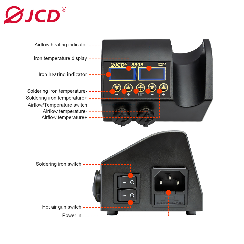 JCD 8898 750W 납땜 스테이션 2 in 1 L - Hot Air Rework Station 리뷰 및 가격