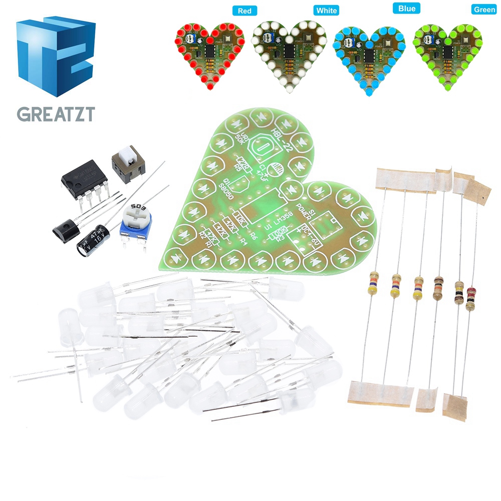 DIY 키트 하트 모양 호흡 램프 키트 호흡 LED 세 - Diy Electronics Lab 리뷰 및 가격